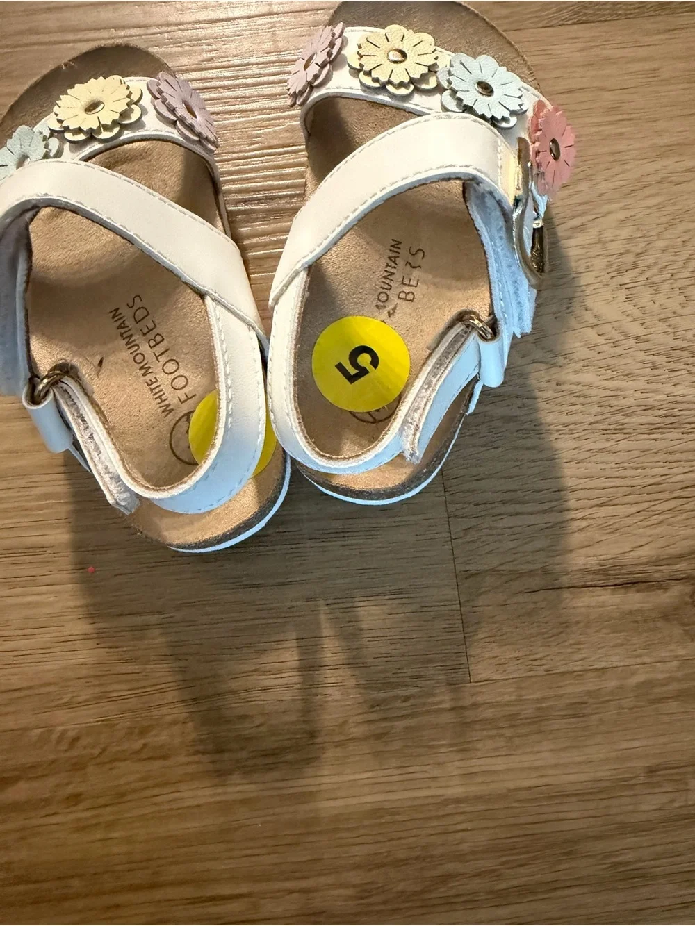 White Mountain White Kids Sandals with Pastel Floral Accents